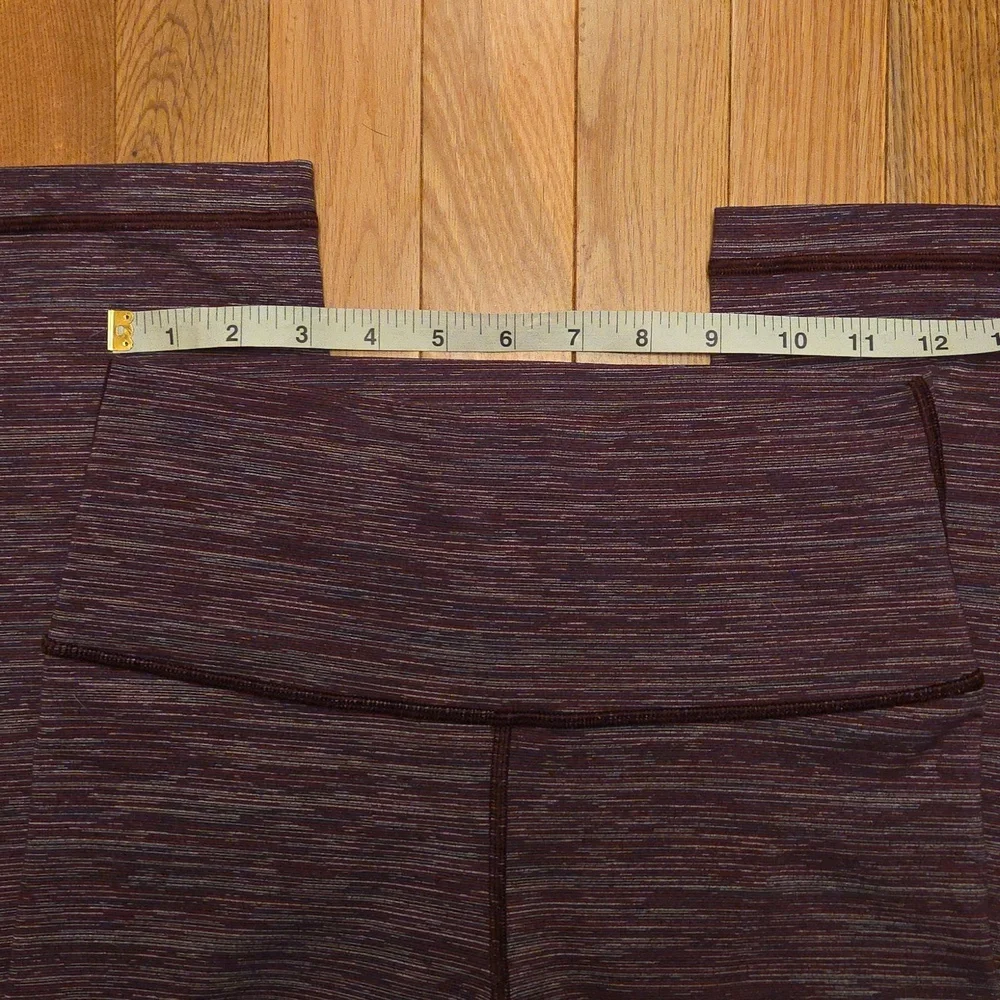 Lululemon Wunder Under High Rise 21" Inseam Leggings Size 6 Pink Purple Striped - Picture 4 of 9